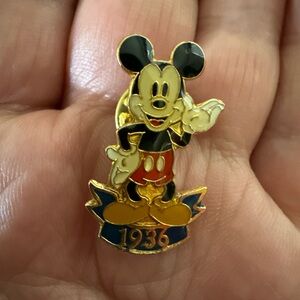 Disney Mickey Mouse Enameled 1936 Brooch/Pin - Black, Red, Orange, Blue